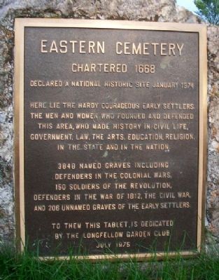 Eastern Cemetery Marker image. Click for full size.