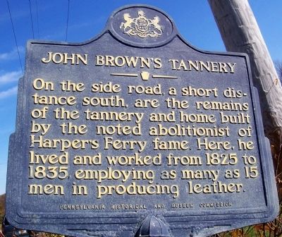 John Brown's Tannery Marker image. Click for full size.