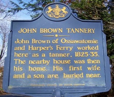 John Brown Tannery Marker. Click for full size. John Brown Tannery Marker image. Click for full size.