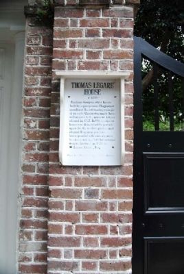 Thomas Legare House Marker image. Click for full size.