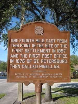 First Settlement and Post Office Marker. Click for full size. First Settlement and Post Office Marker image. Click for full size.