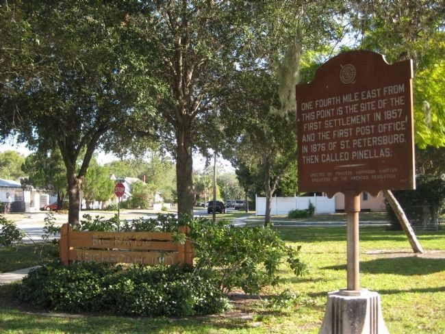 First Settlement and Post Office Marker. Click for full size. First Settlement and Post Office Marker image. Click for full size.