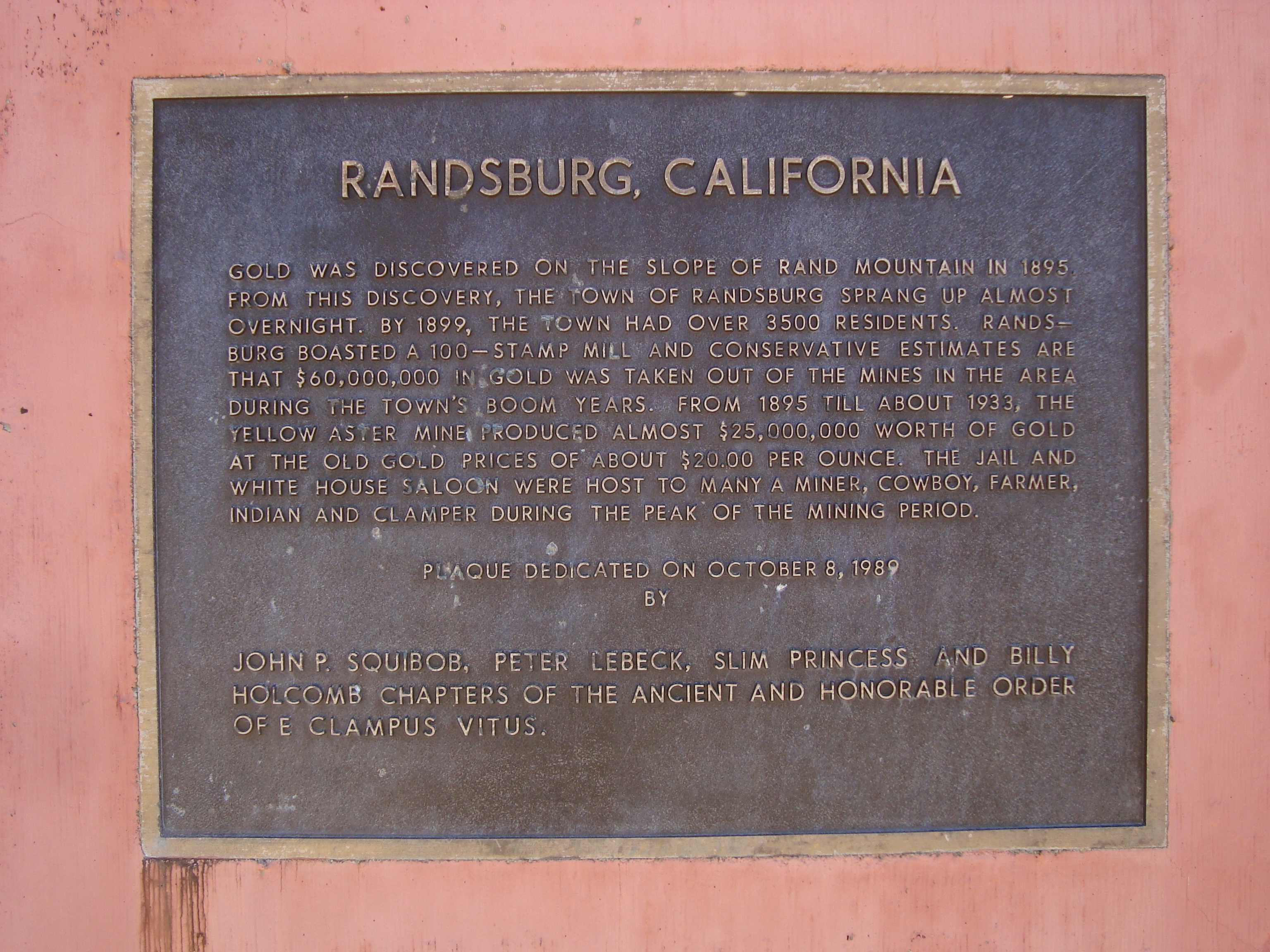 Randsburg, California Marker