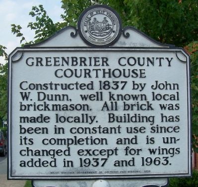 Greenbrier County Courthouse Marker image. Click for full size.
