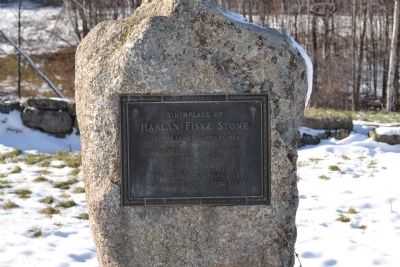 Chief Justice Harlan Fiske Stone Marker. Click for full size. Chief Justice Harlan Fiske Stone Marker image. Click for full size.