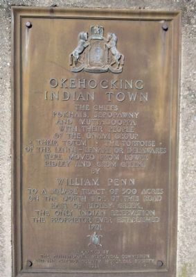 Okehocking Indian Town Marker image. Click for full size.