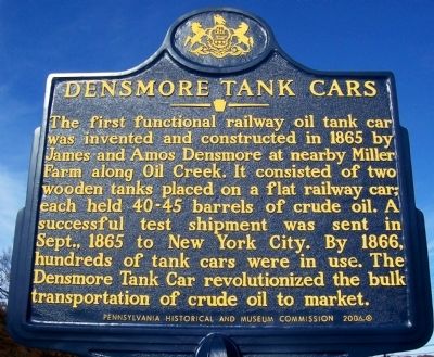 Densmore Tank Cars Marker image. Click for full size.