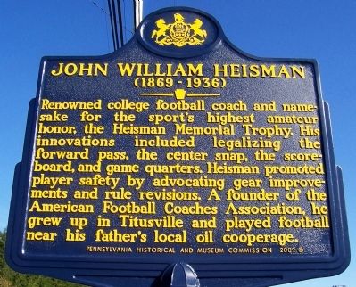 John William Heisman Marker image. Click for full size.