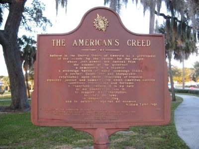 The American's Creed Marker image. Click for full size.
