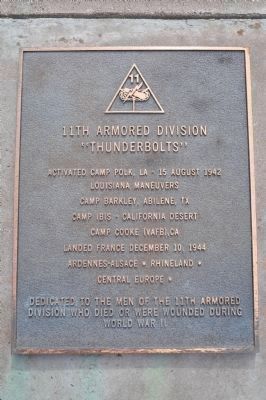 11th Armored Division "Thunderbolts". Click for full size. 11th Armored Division "Thunderbolts" image. Click for full size.