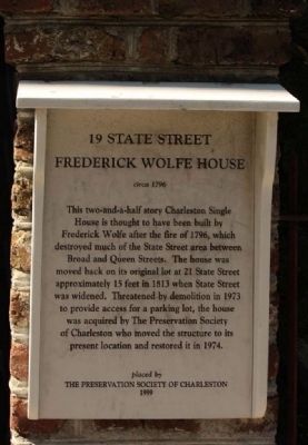 19 State Street - Frederick Wolfe House Marker image. Click for full size.