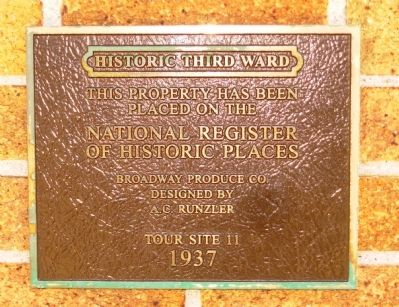 Broadway Produce Co. Marker. Click for full size. Broadway Produce Co. Marker image. Click for full size.