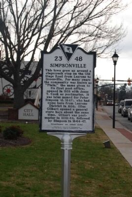 Simpsonville Marker<br>Front image. Click for full size.