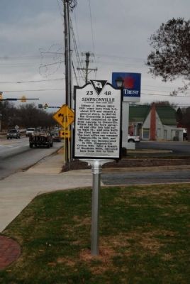 Simpsonville Marker<br>Reverse image. Click for full size.