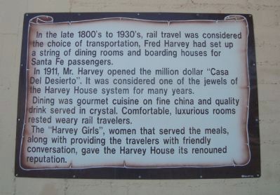 The Harvey House Marker image. Click for full size.