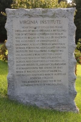 Virginia Institute Marker image. Click for full size.