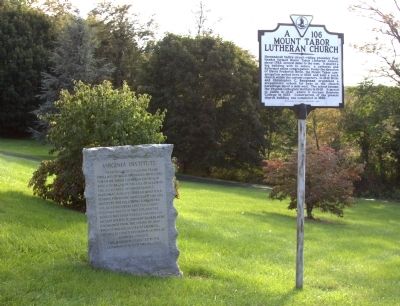 Two Markers at Mount Tabor Lutheran Church image. Click for full size.