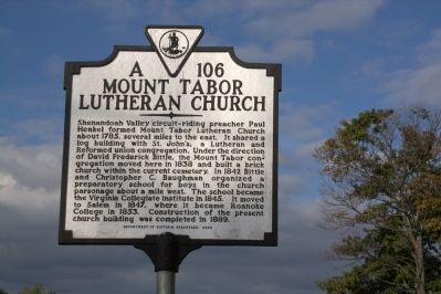 Mount Tabor Lutheran Church Marker image. Click for full size.