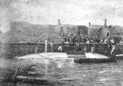 Painting of the CSS <i>David</i> in Charleston Harbor<br>Artist Unknown. Click for full size. Painting of the CSS <i>David</i> in Charleston Harbor<br>Artist Unknown image. Click for full size.