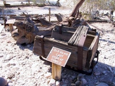 Old hand cart used at Tumco. Click for full size. Old hand cart used at Tumco image. Click for full size.