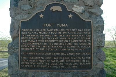 Fort Yuma Marker image. Click for full size.