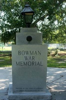 Bowman War Memorial, west view image. Click for full size.
