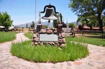 Las Flores Ranch Monument and Bell image. Click for full size.