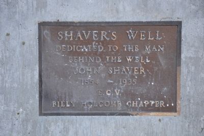 Shaver's Well Marker image. Click for full size.