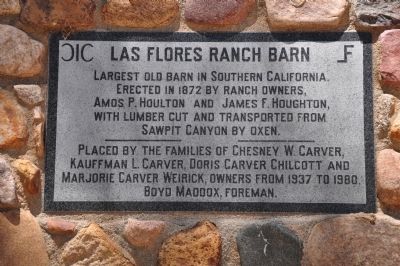 Las Flores Ranch Barn Marker image. Click for full size.