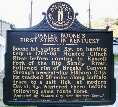 Daniel Boone's First Steps in Kentucky Marker image. Click for full size.