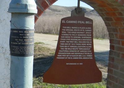 El Camino Real Bell Marker <br>Panels 1 & 2 image. Click for full size.