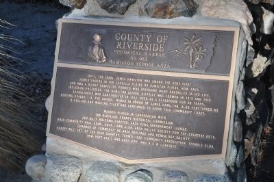 Hamilton School, Anza Marker. Click for full size. Hamilton School, Anza Marker image. Click for full size.