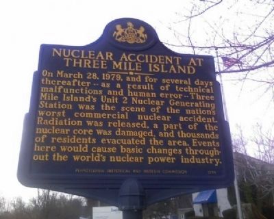 Nuclear Accident at Three Mile Island Marker image. Click for full size.