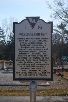 Long Cane Cemetery Marker<br>Reverse image. Click for full size.