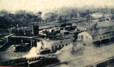 Railyard Photo on Old Depot Museum Marker. Click for full size. Railyard Photo on Old Depot Museum Marker image. Click for full size.