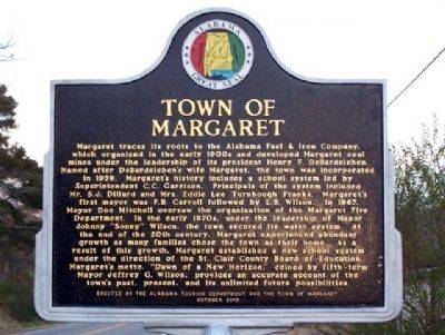 Town of Margaret Marker image. Click for full size.