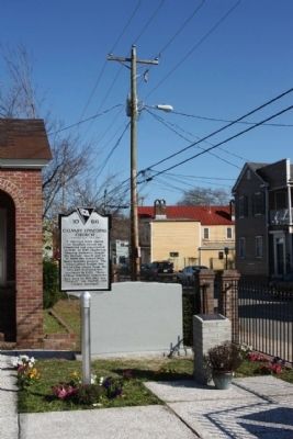 Calvary Episcopal Church Marker, looking east along Line Street image. Click for full size.