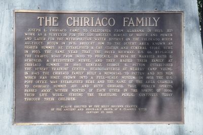 The Chiriaco Family Marker. Click for full size. The Chiriaco Family Marker image. Click for full size.
