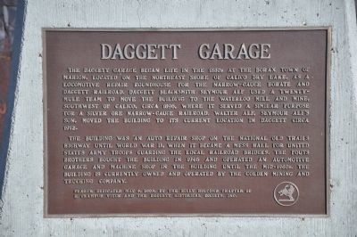 Daggett Garage Marker. Click for full size. Daggett Garage Marker image. Click for full size.
