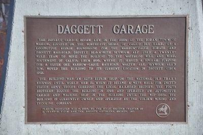 Daggett Garage Marker image. Click for full size.