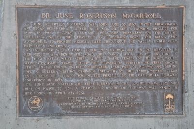 Dr. June Robertson McCarroll Marker image. Click for full size.