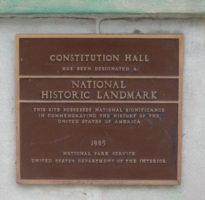 Constitution Hall Marker image. Click for full size.