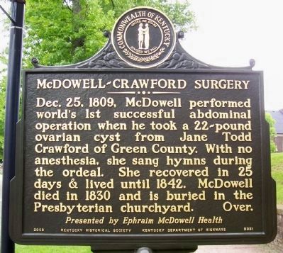 McDowell-Crawford Surgery Marker image. Click for full size.