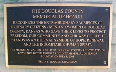 The Douglas County Memorial of Honor Marker image. Click for full size.