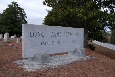 Long Cane Cemetery Granite Marker<br>Erected 1963 image. Click for full size.
