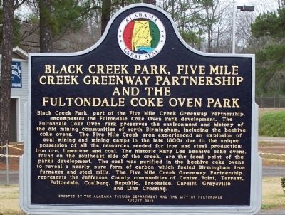 Black Creek Park, Five Mile Creek Greenway Partnership and the Fultondale Coke Oven Park Marker image. Click for full size.