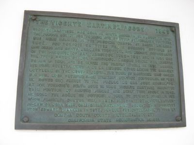 The Vicente Martinez Adobe - 1849 Marker image. Click for full size.