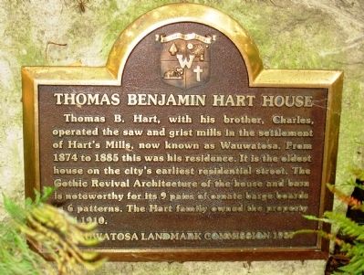 Thomas Benjamin Hart House Marker image. Click for full size.