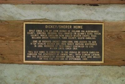 Dickey / Sherer Home Marker. Click for full size. Dickey / Sherer Home Marker image. Click for full size.