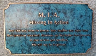 Missing in Action Memorial Marker. Click for full size. Missing in Action Memorial Marker image. Click for full size.